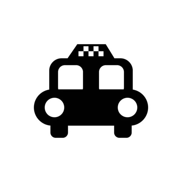 Машина Такси Значок Черный Изолированные — стоковый вектор