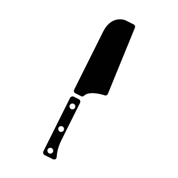Besteck Großes Messer Symbole Schwarzer Vektor Isoliert — Stockvektor
