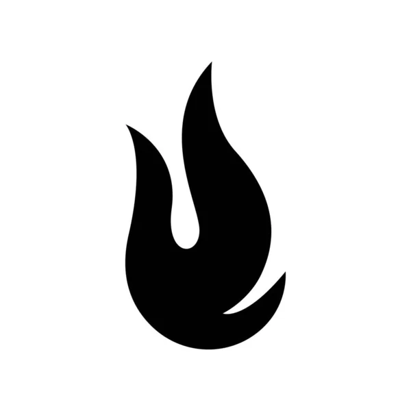Das Feuer Wird Mit Einem Schwarzen Symbol Angezündet Isoliert — Stockvektor