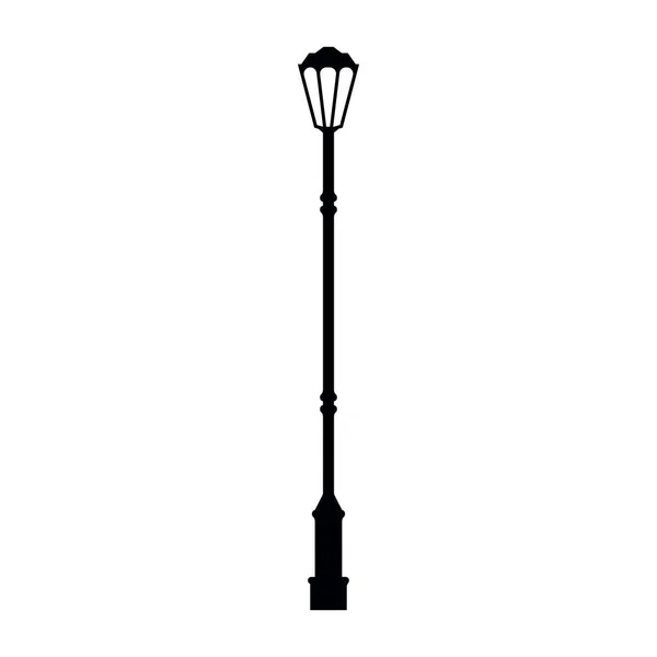 白背景 ベクトル イラストに分離された街路灯の黒いシルエット — ストックベクタ
