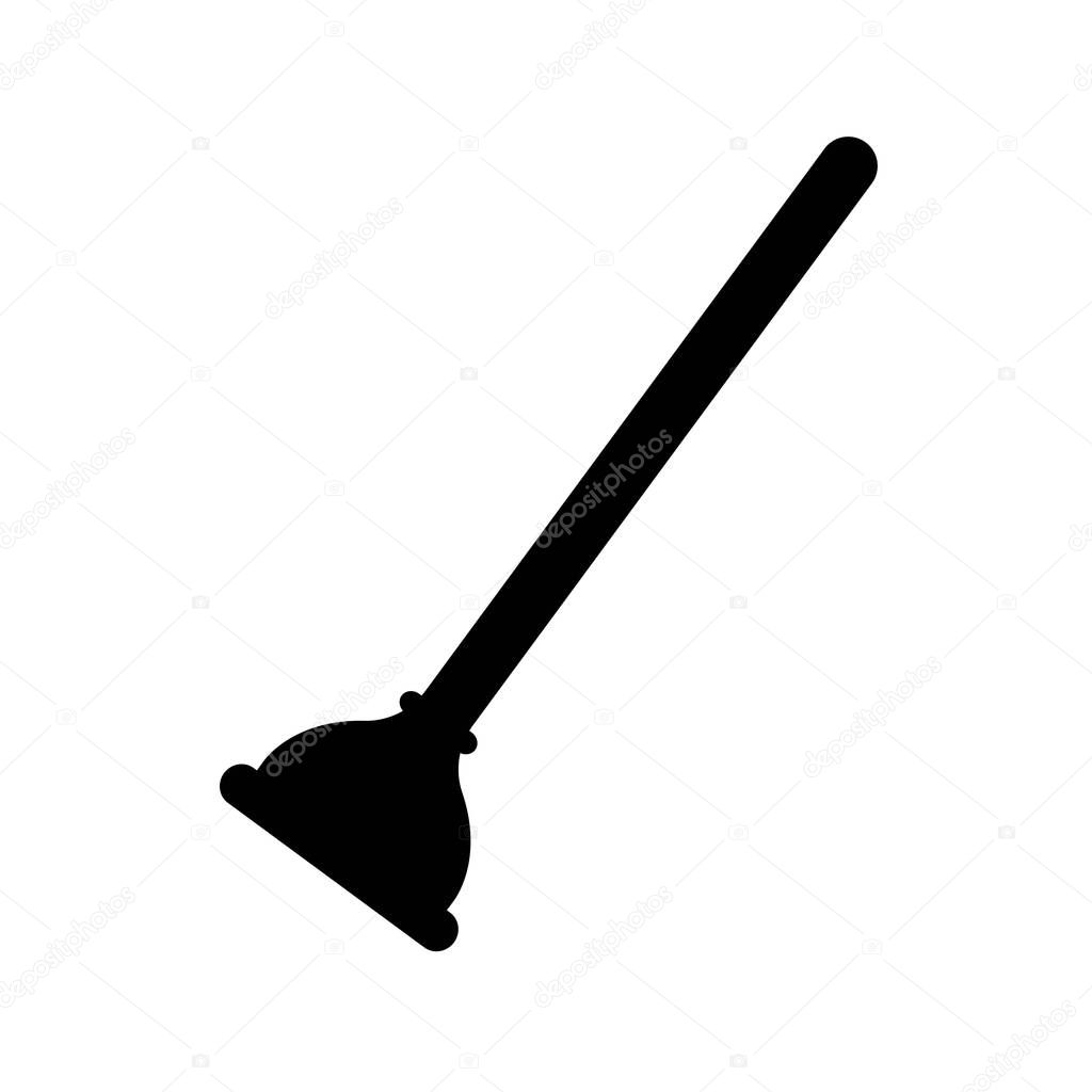 Toilet plunger for cleaning the toilet icon. black isolated.