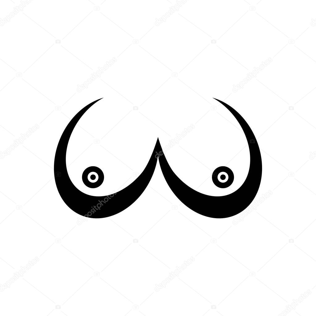 Mammary glands icon. black isolated.