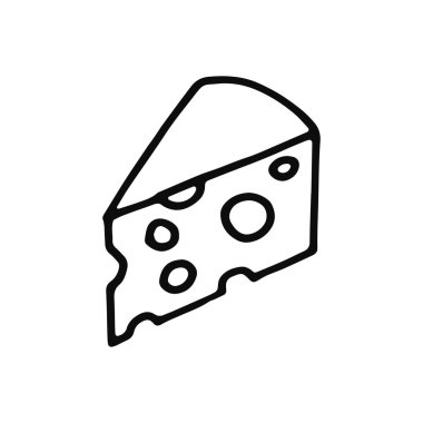 peynir simgesi. izole siyah nesne.