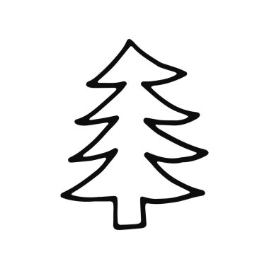 Ladin simgesi. yalıtılmış nesne kroki beyaz arka plan üzerinde siyah.