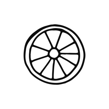 tekerlek simgesi. kroki yalıtılmış nesne siyah.