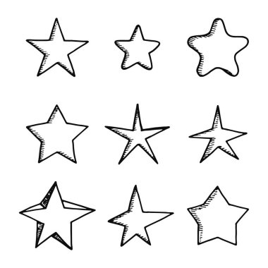 Icons set yıldızlar. izole nesneleri siluetleri.