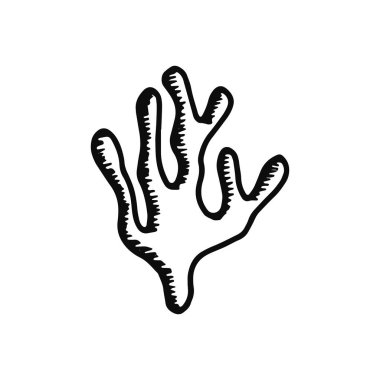 deniz yosunu simgesi. kroki yalıtılmış nesne siyah.