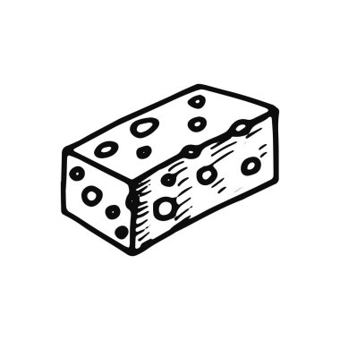 peynir simgesi. izole siyah nesne.