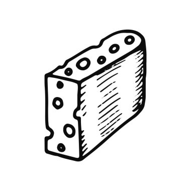 peynir simgesi. izole siyah nesne.