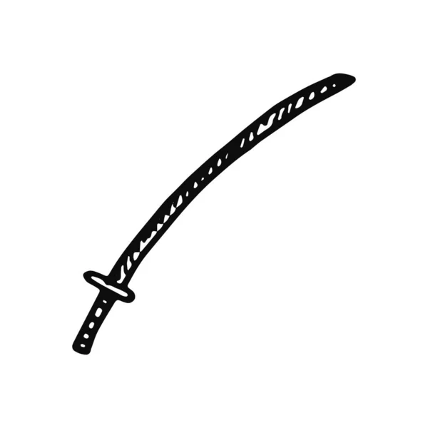 Ícone Espada Objeto Preto Isolado — Vetor de Stock