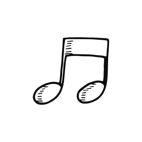 Икона Музыкальной Ноты Черный Рисунок Белом Фоне — стоковый вектор