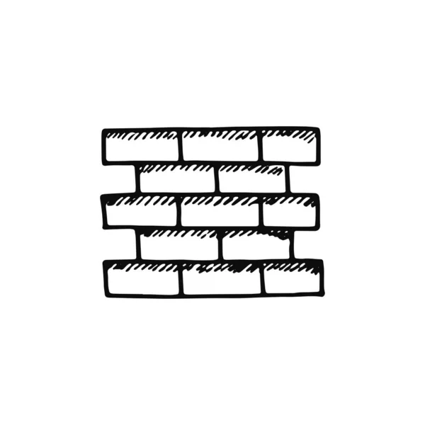 Tegel Bestrating Pictogram Schets Geïsoleerde Object Zwart — Stockvector