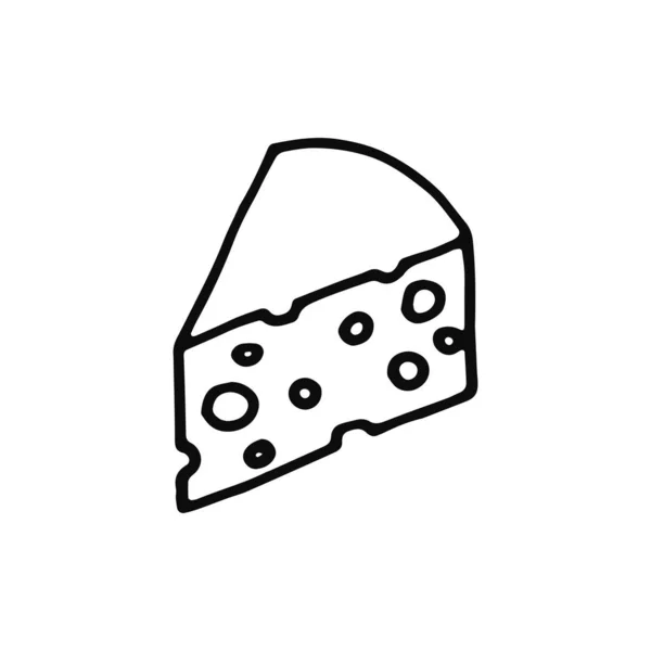 チーズ アイコン 孤立した黒い物体 — ストックベクタ