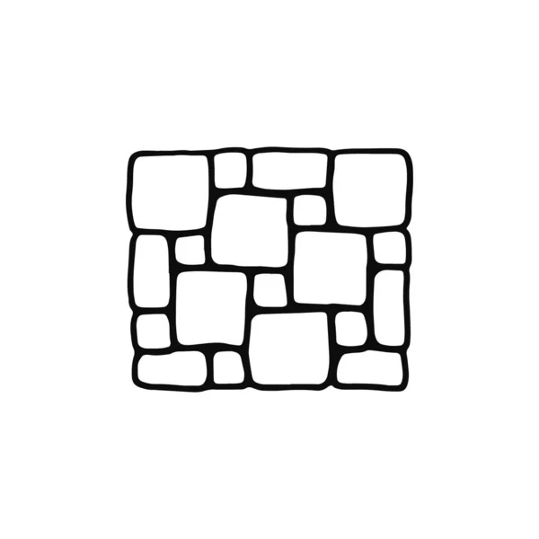 Иконка Плитки Эскиз Изолированный Объект Черный — стоковый вектор