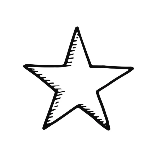 Yıldız Simgesi Izole Siyah Nesne — Stok Vektör