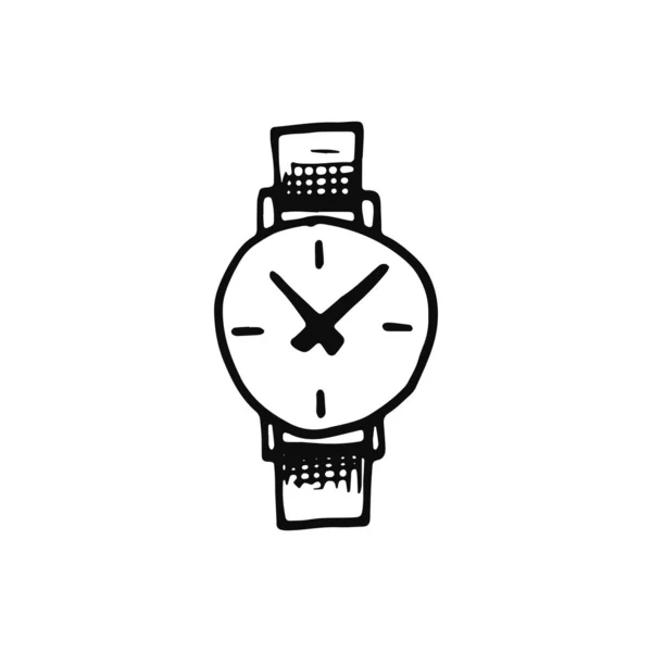 腕時計 アイコン分離オブジェクトのシルエット — ストックベクタ