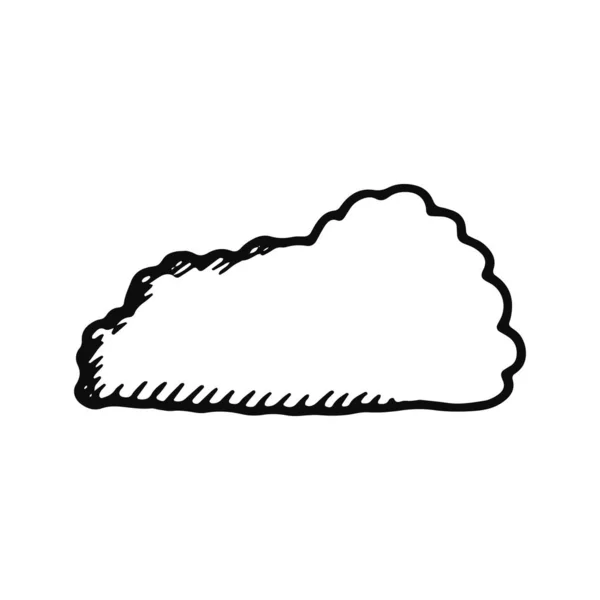 Cloud Icon Isolated Black Object — Stock Vector