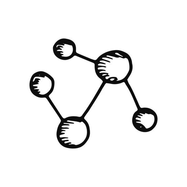 分子のアイコン 孤立した黒い物体 — ストックベクタ