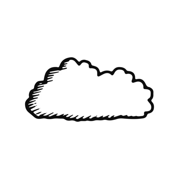 Icono Nube Objeto Negro Aislado — Vector de stock