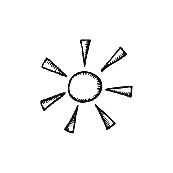 Sol Icono Silueta Objeto Aislado — Vector de stock