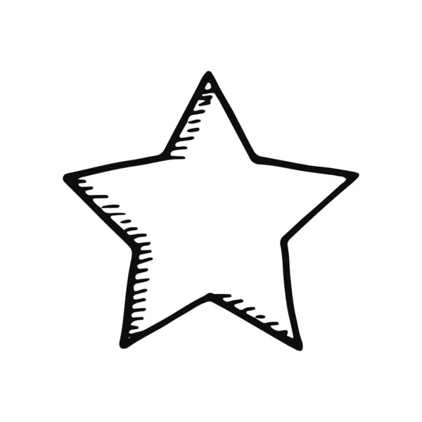 Yıldız Simgesi Izole Siyah Nesne — Stok Vektör