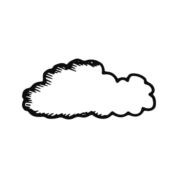 Icono Nube Objeto Negro Aislado — Vector de stock