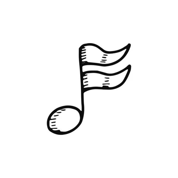 Pictogram Voor Muzikale Noot Geïsoleerde Object Schets Zwart Witte Achtergrond — Stockvector