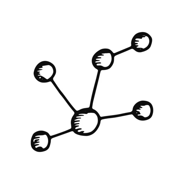 Икона Молекулы Изолированный Черный Объект — стоковый вектор