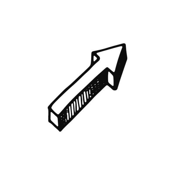 Flecha Icono Silueta Objeto Aislado — Vector de stock