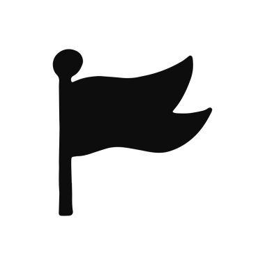 bayrak siluet vektör simgesi. yalıtılmış nesne.