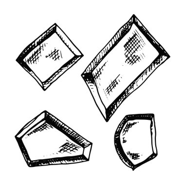 büyük çizimler vektör kümesi taşlar. izole nesneleri.