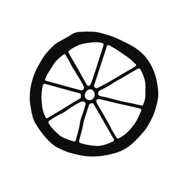 Araba tekerlek siluet vektör. yalıtılmış nesne.