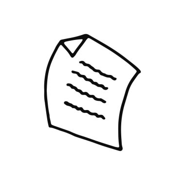 Belge simgesi. yalıtılmış nesne vektör siluet.