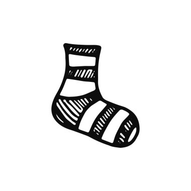 çorap simgesi. yalıtılmış nesne vektör siluet.