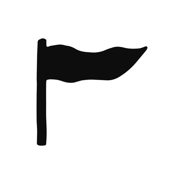 Flaga Sylwetka Wektor Ikona Białym Tle Obiekt — Wektor stockowy