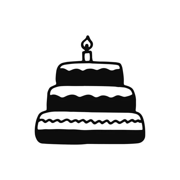 Cake Silhouette Vector Icon Isolated Object — Stock Vector