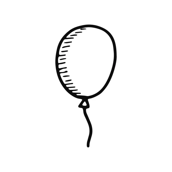 Ballon Ikonra Elkülönített Objektum Vektor Sziluett — Stock Vector