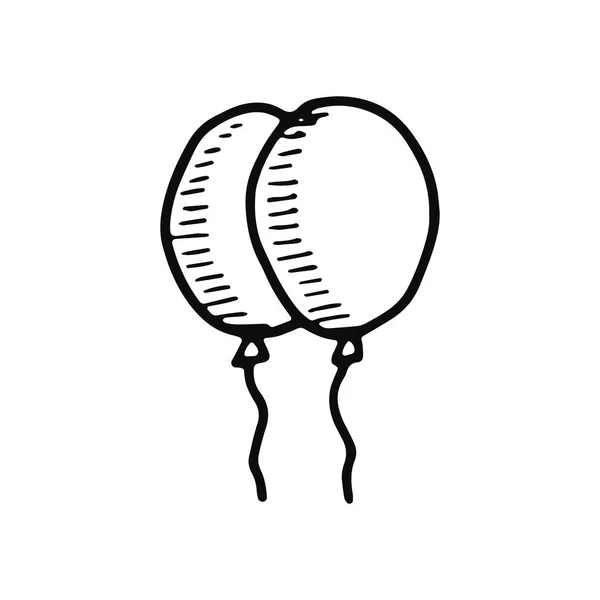 Ballong Ikonen Isolerade Objekt Vektor Silhuett — Stock vektor