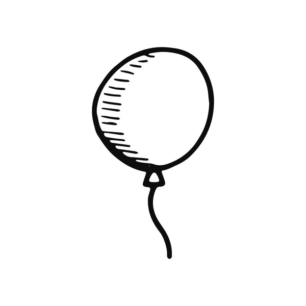 Balon Simgesi Yalıtılmış Nesne Vektör Siluet — Stok Vektör