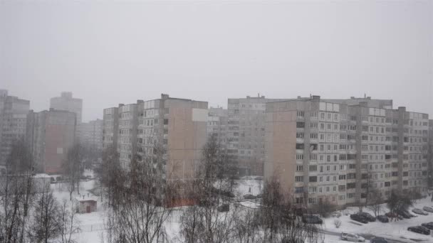 Blizzard Hivernal Intense Dans Les Logements Résidentiels Quartier — Video