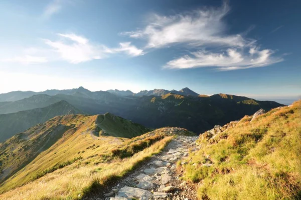 Polonya Güneş Doğarken Karpat Dağları Manzarası — Stok fotoğraf