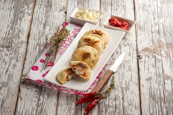 Panzerotti Tomato Mozzarella — Stock Photo, Image