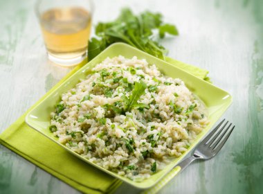 roka, seçici odak risotto