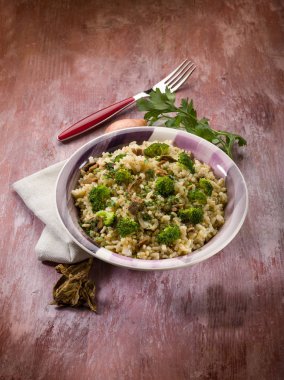 risotto cep mantar ve brokoli ile