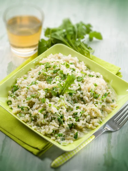 stock image risotto with arugula,  selective focus