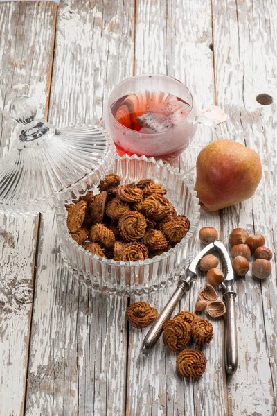 Cookie med hasselnötter och päron — Stockfoto