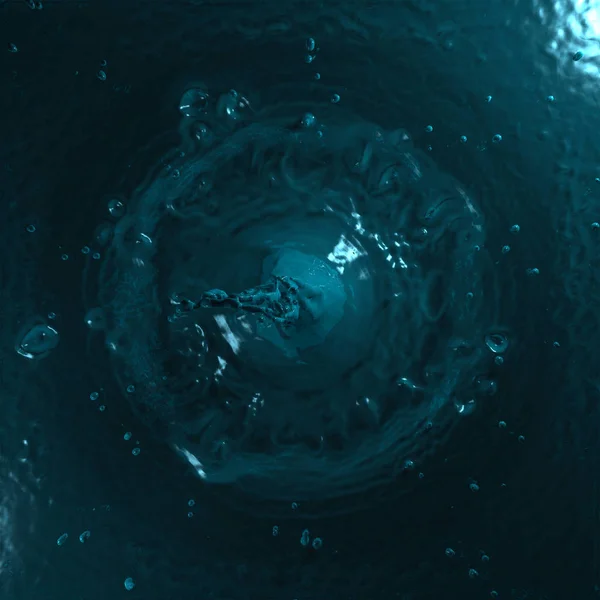 Splash Drop Middle Blue Liquid Big Squirt — Stock Photo, Image