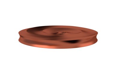 Birçok kavisli ve hacmi ortasında daire dalgalar ile bronz daire