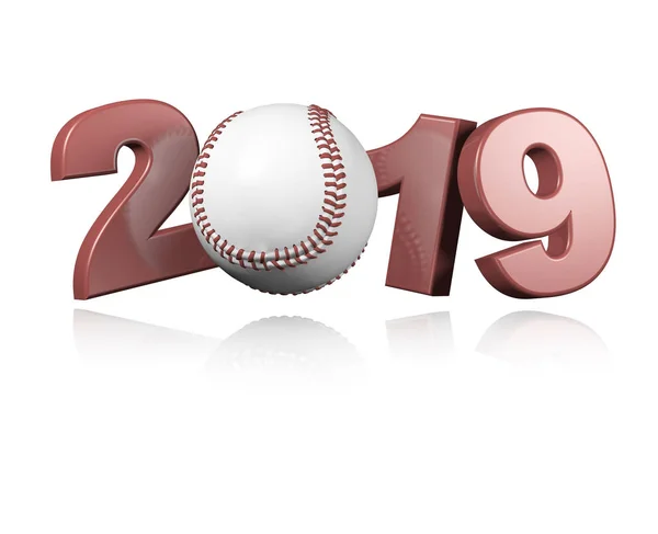 Baseball 2019 Design White Background — Stock Photo, Image