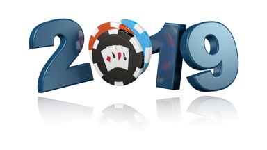 Poker Casino Chips 2019 tasarım beyaz arka plan üzerinde sonsuz dönüşümlü olarak
